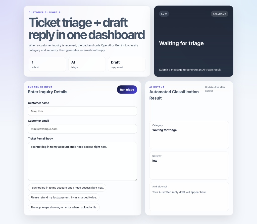 AI Support Ticket Triage System